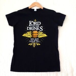 Lord Of The Drinks Graphic T-Shirt with One Beer To Rule Them All  NWOT